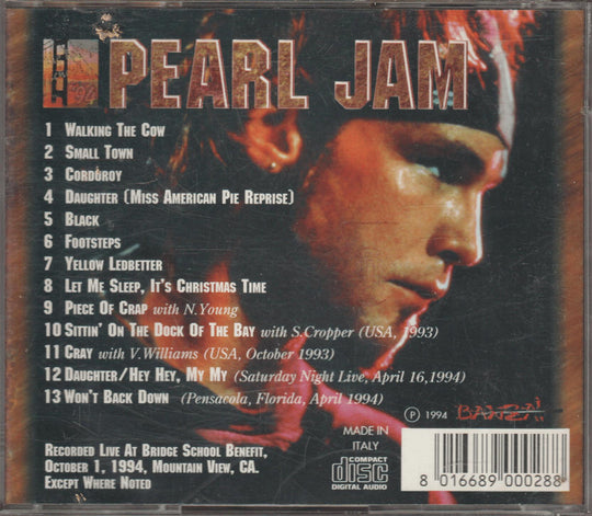 Pearl Jam - Bridge School Acoustic Concert '94 (1994). CD.