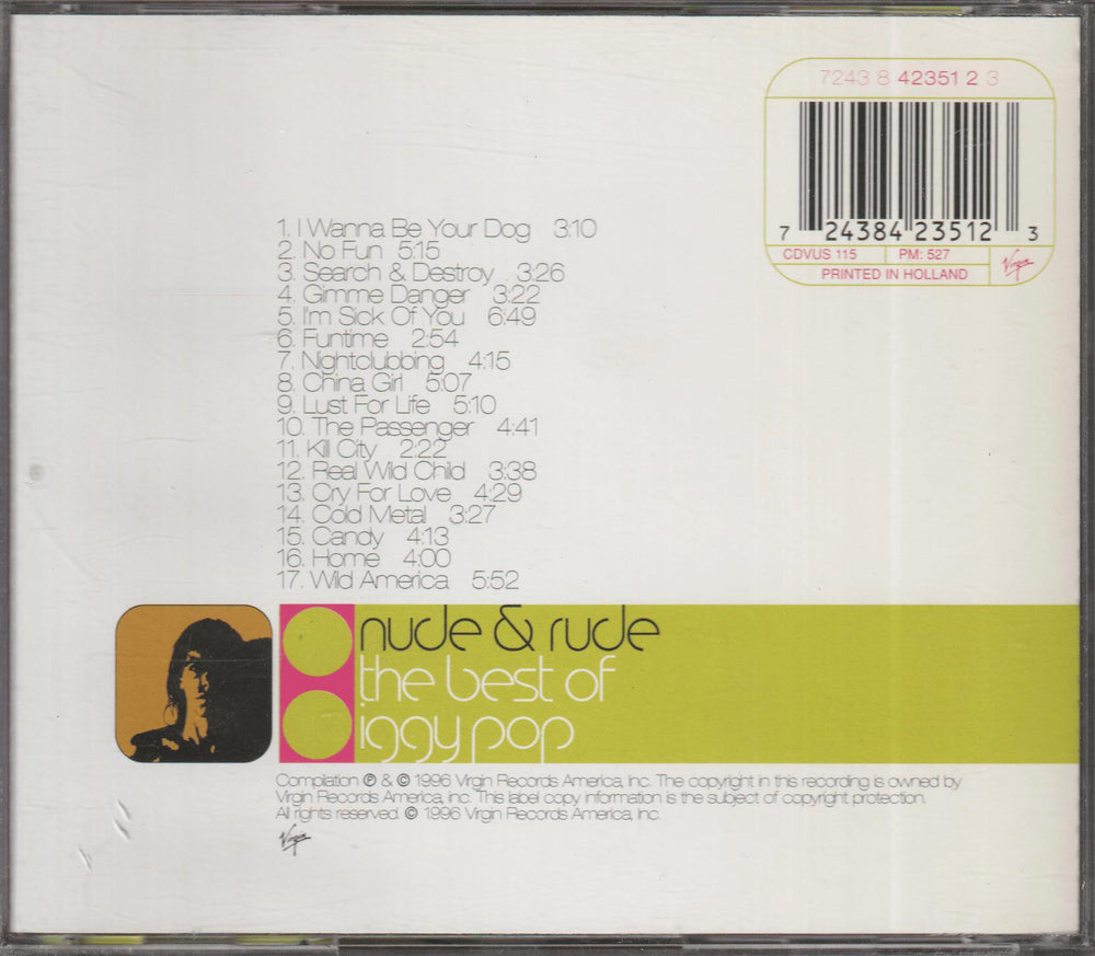 Iggy Pop - Avenue B (1999). CD.
