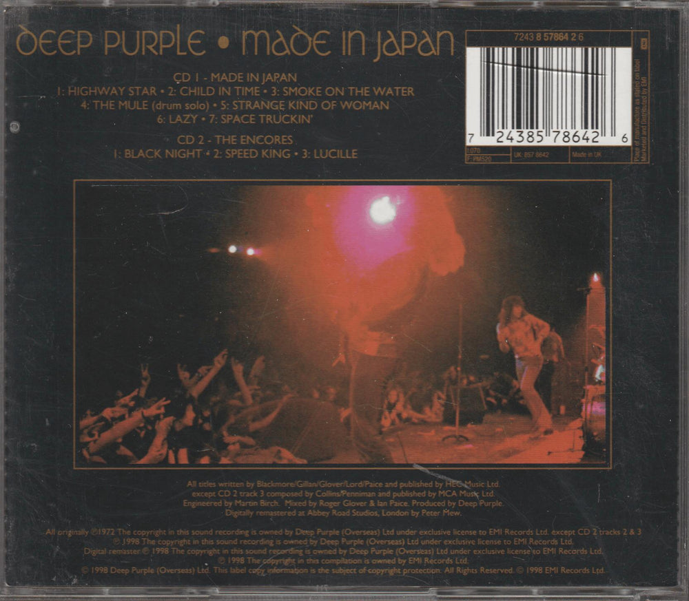 Deep Purple - Made in Japan (The Remastered Edition) (1998). CD.
