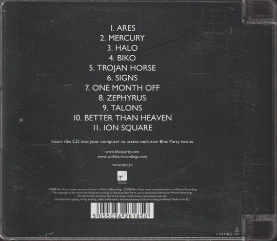 Bloc Party - Intimacy (2008). CD.