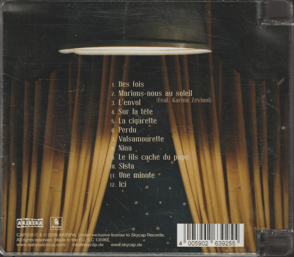 Babylon Circus - La belle étoile (2009). CD.