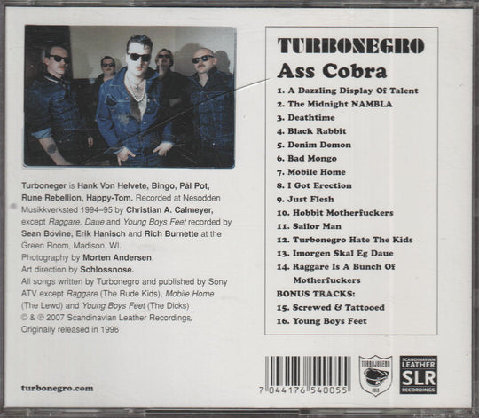 Turbonegro - Ass Cobra (1996). CD.
