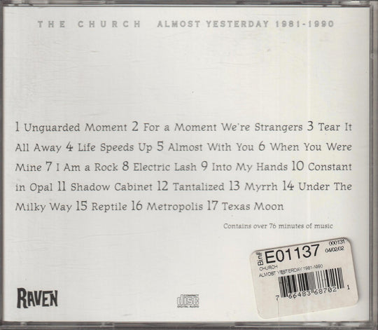 The Church - Almost Yesterday 1981-1990 (1994). CD.