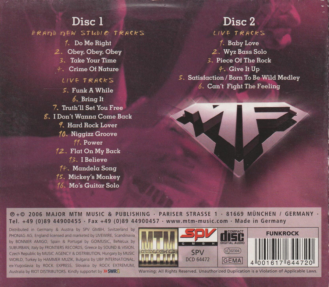 Mother's Finest - Live at Villa Berg: Right Here, Right Now (2005). CD.