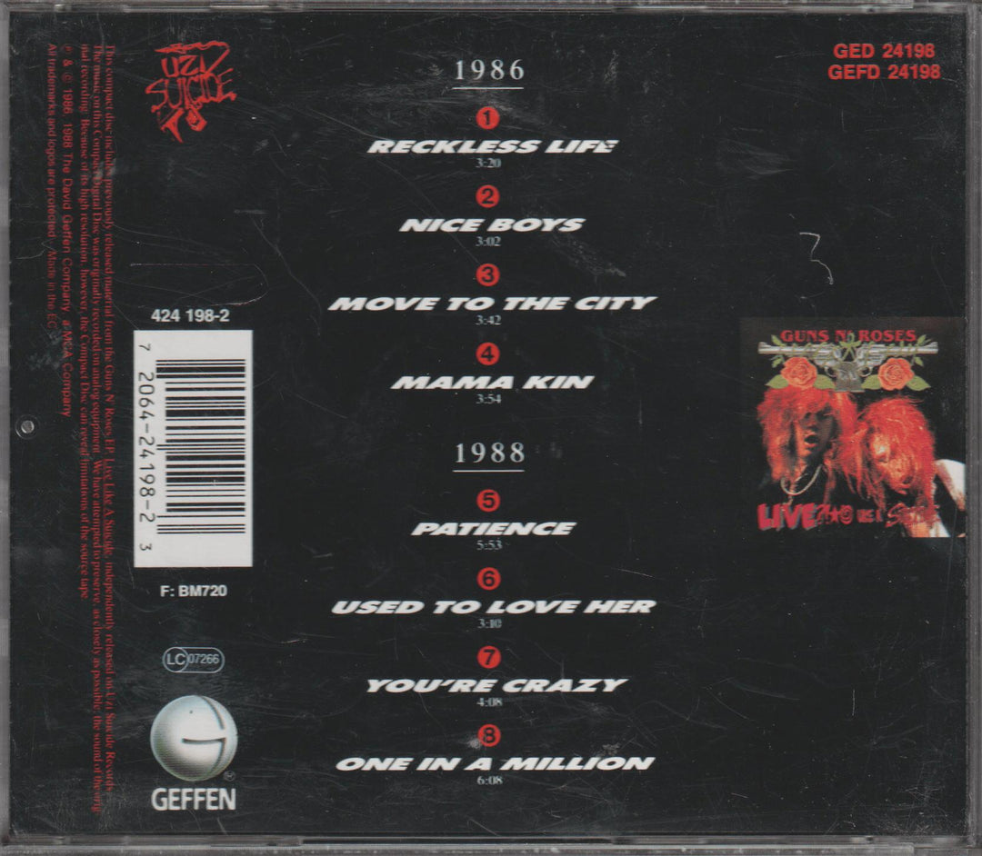 Guns N' Roses - G N' R Lies (1988). CD.