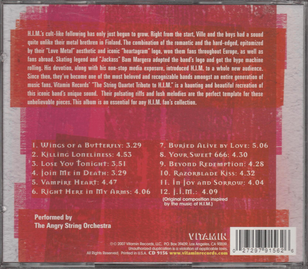 The String Quartet - Tribute to H.I.M. (2004). CD.
