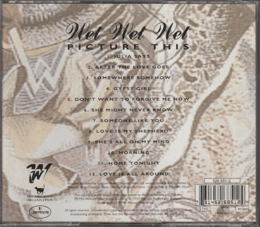 Wet Wet Wet - Picture This (1995). CD.