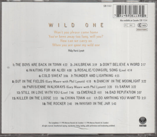 Thin Lizzy - Wild One: The Very Best of Thin Lizzy (1996). CD.