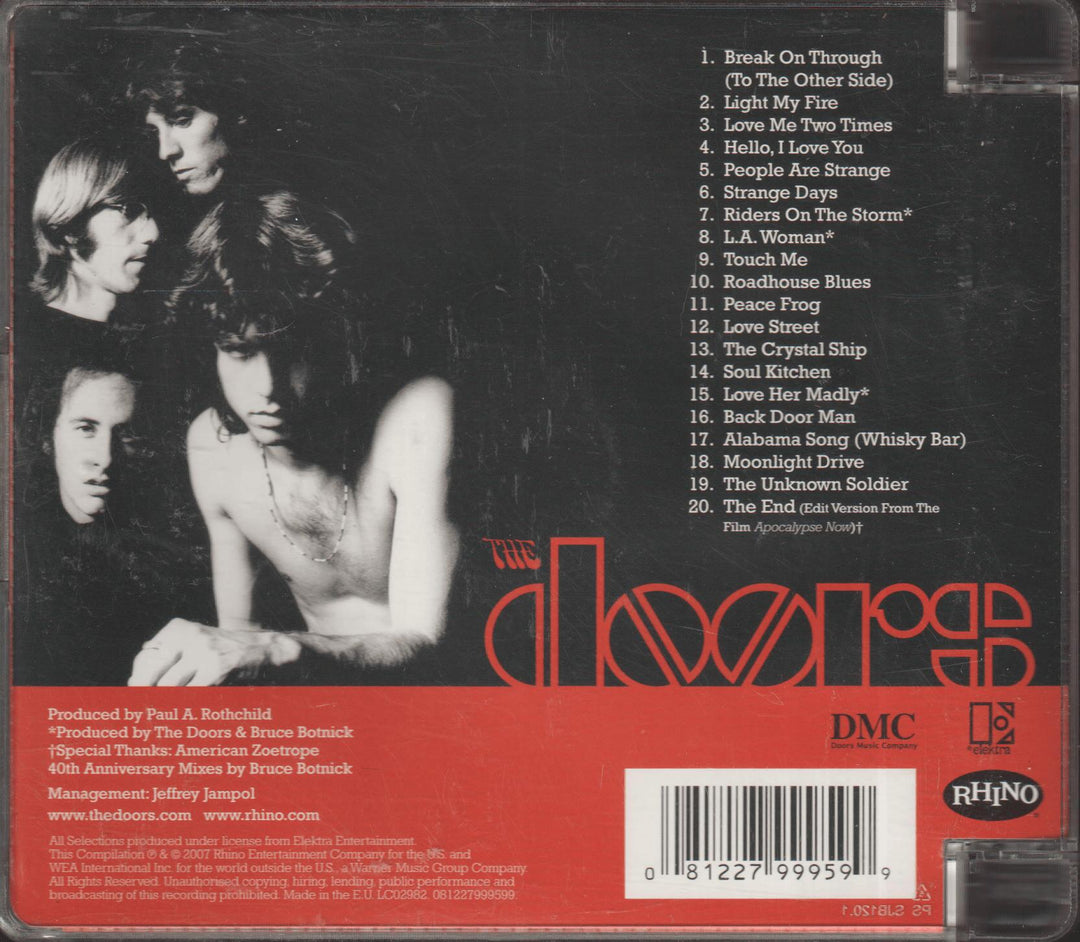 The Doors - The Very Best Of The Doors (40th Anniversary Edition) (2007). CD.