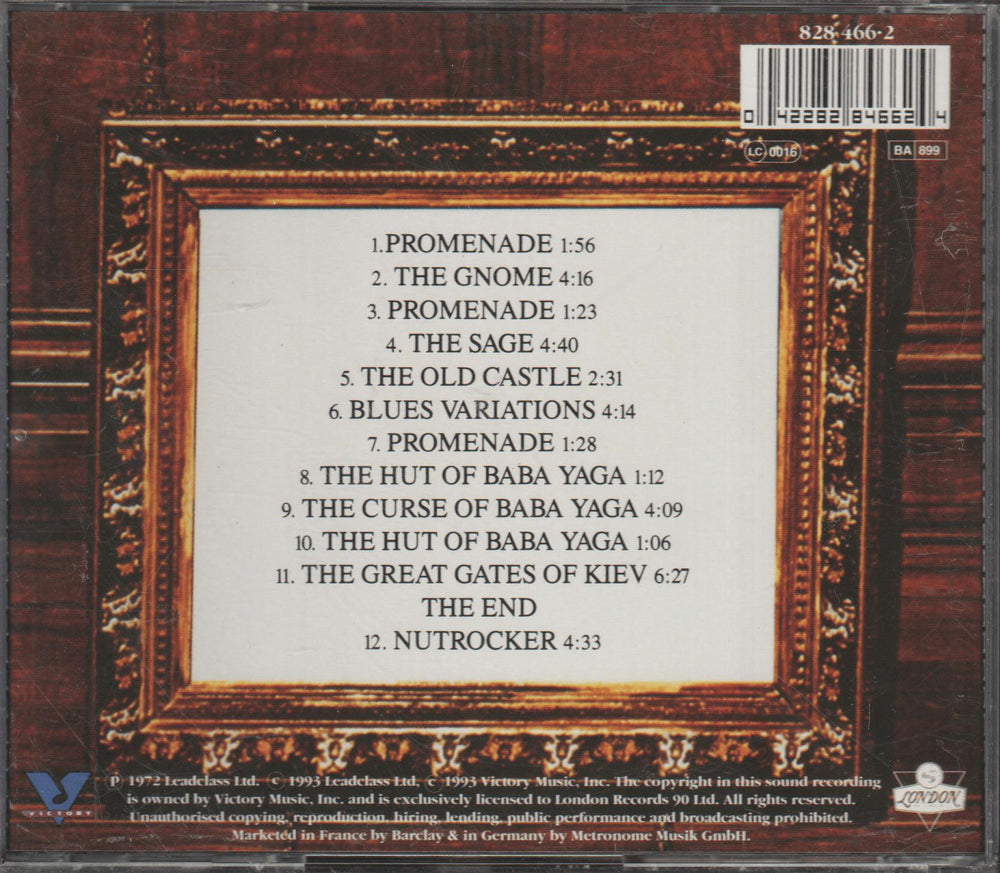 Emerson, Lake & Palmer - Pictures At An Exhibition (1971/1990s reutgivelse). CD.