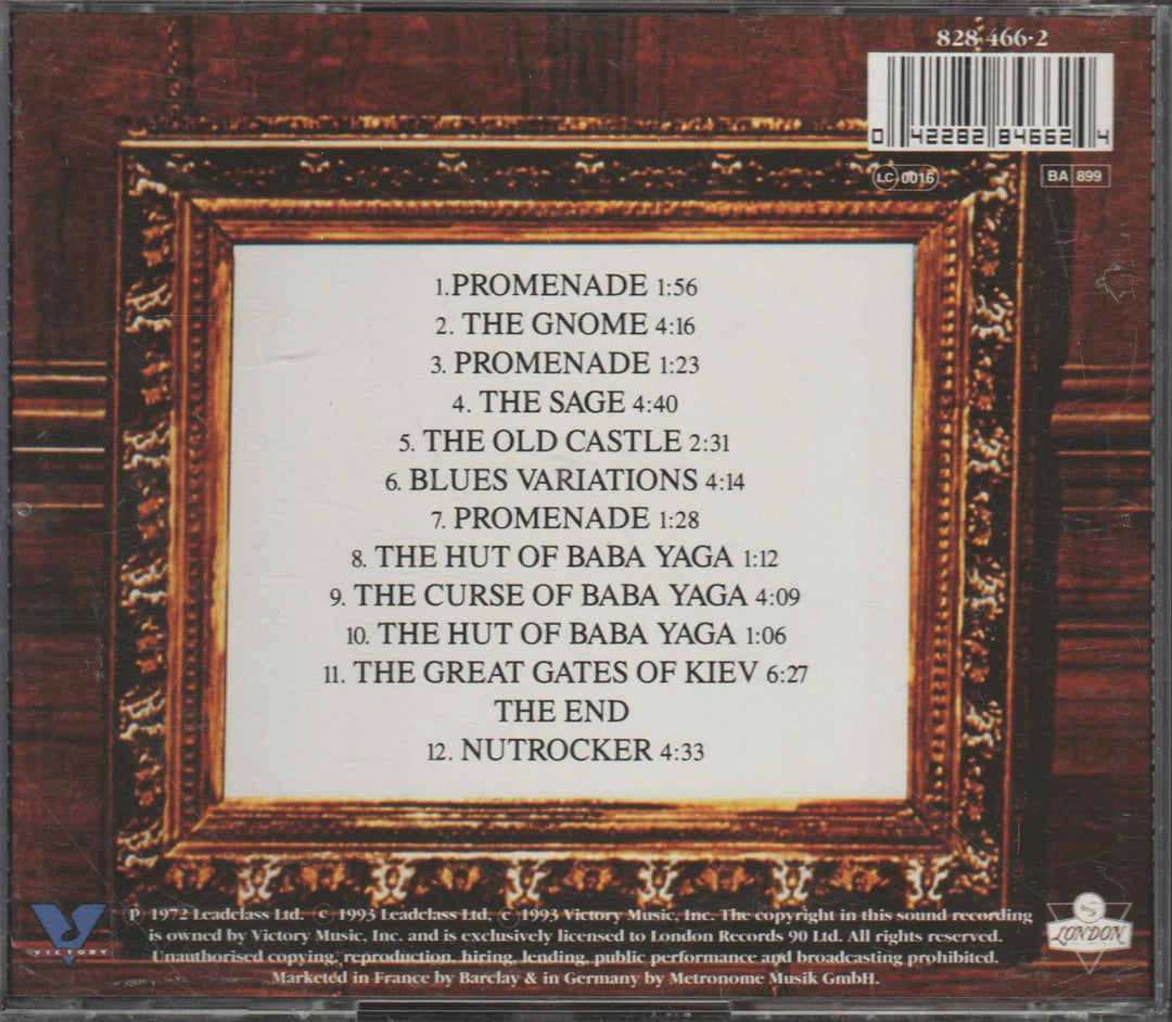 Emerson, Lake & Palmer - Pictures At An Exhibition (1971/1990s reutgivelse). CD.