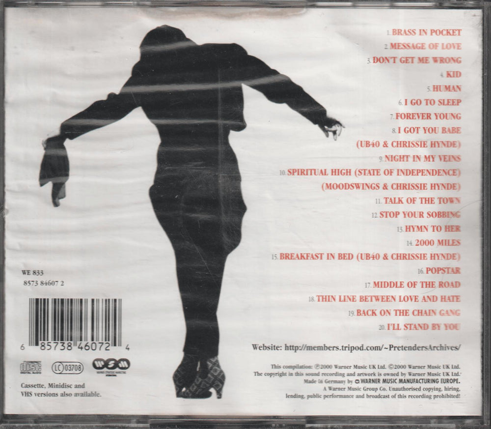 The Pretenders - Greatest Hits (2000). CD.