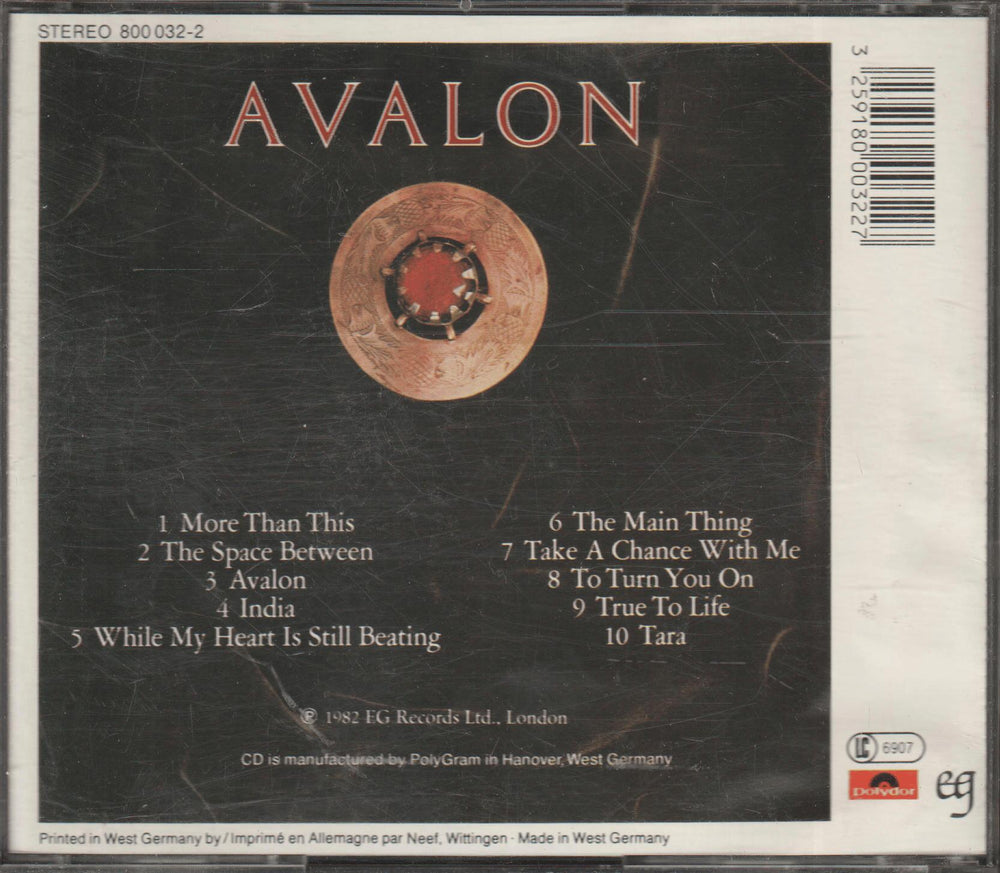 Roxy Music - Avalon (1982). CD.