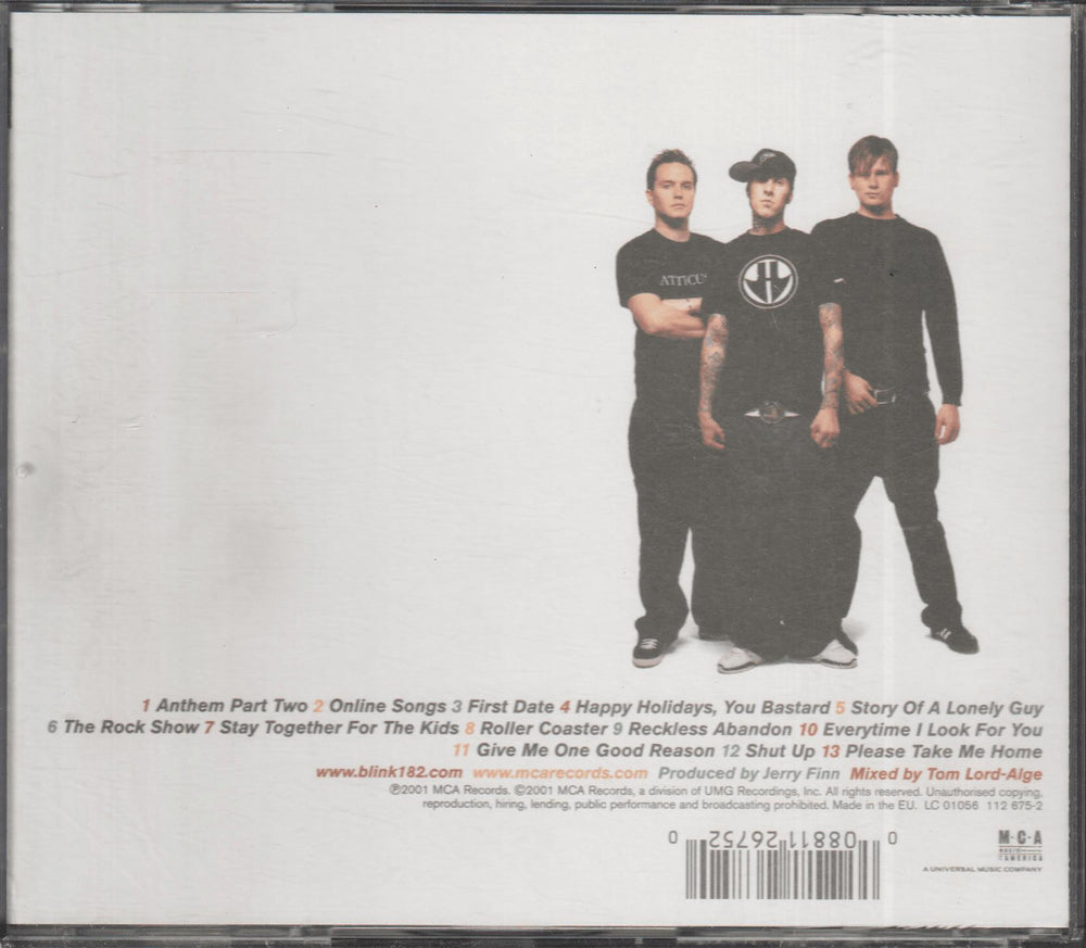 Blink-182 - Take Off Your Pants And Jacket (2001). CD.