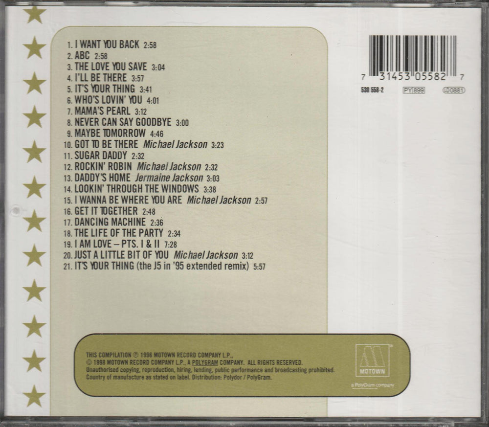 Jackson 5 - The Ultimate Collection (1995). CD.