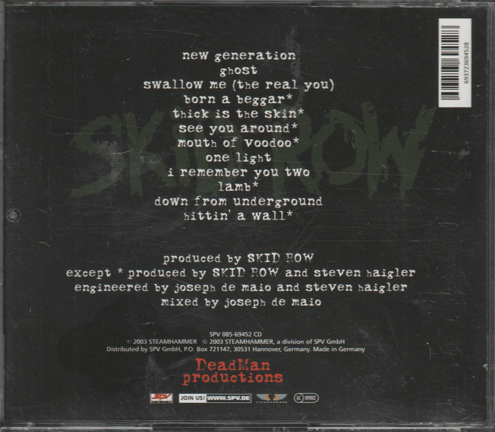 Skid Row - Thickskin (2003). CD.