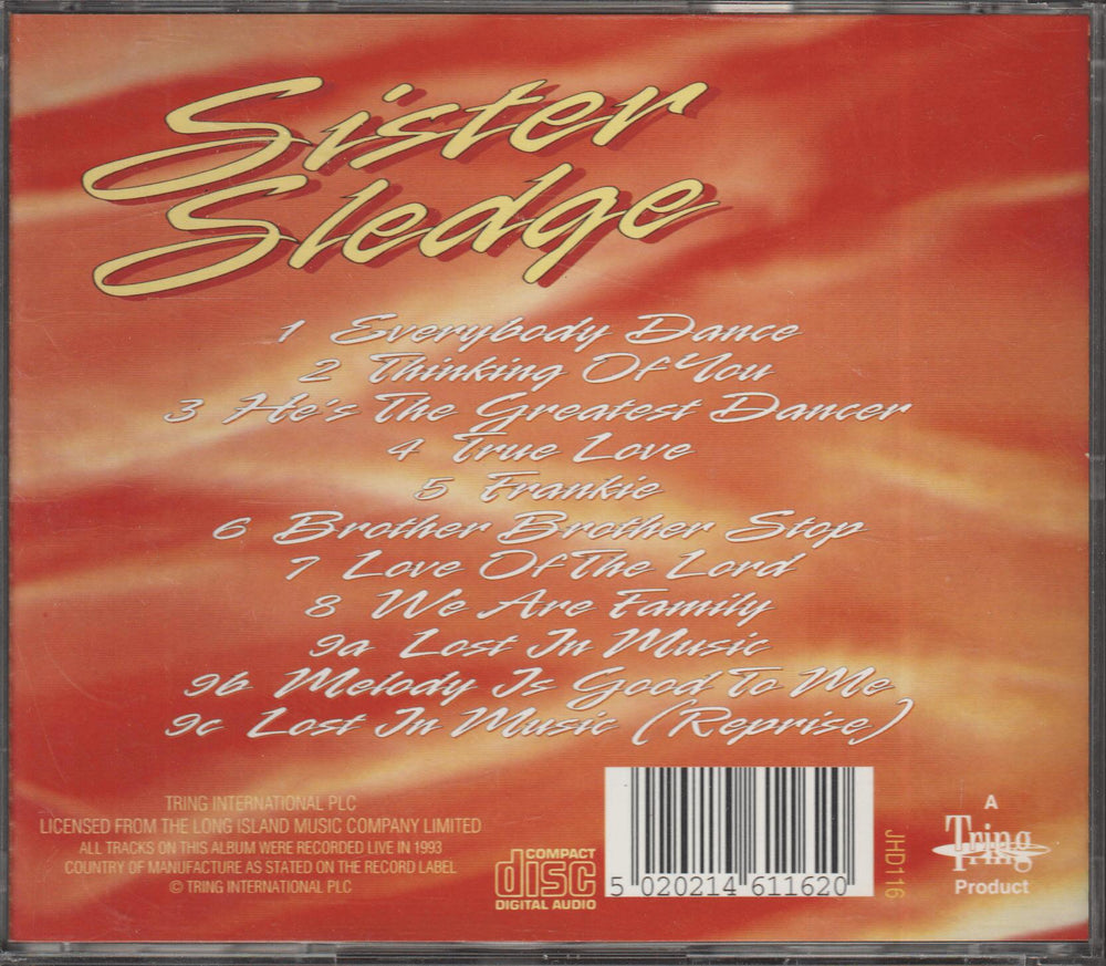 Sister Sledge - Live In Concert (1995). CD.