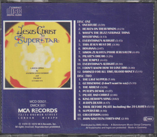 Andrew Lloyd Webber & Tim Rice - Jesus Christ Superstar (1970/Reissue). CD.