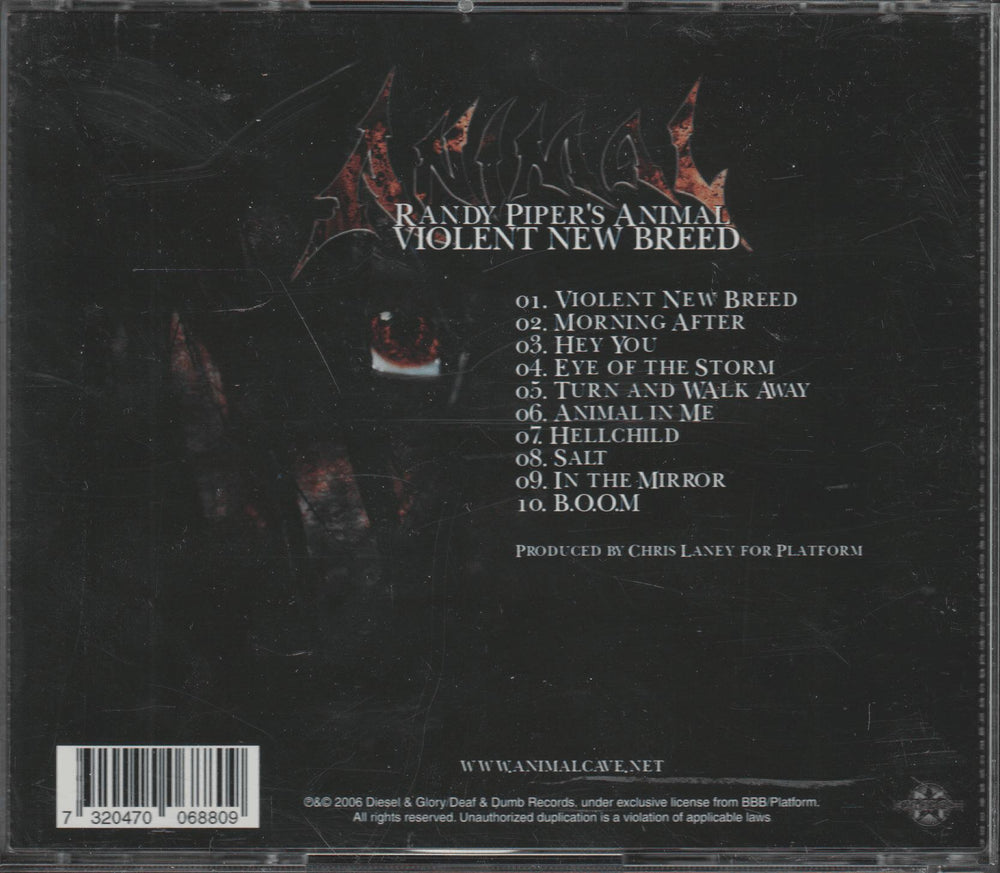 Randy Piper's Animal - Violent New Breed (2006). CD.