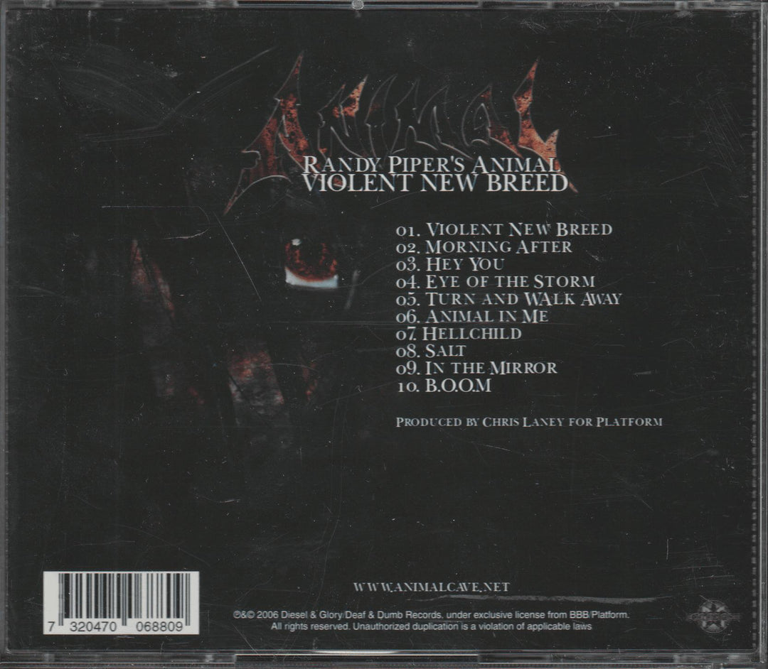 Randy Piper's Animal - Violent New Breed (2006). CD.