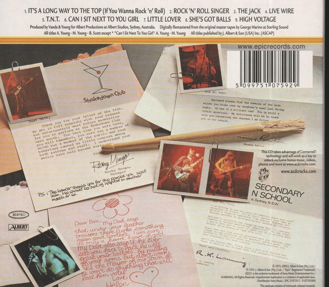 AC/DC - High Voltage (1976/International Edition). CD.