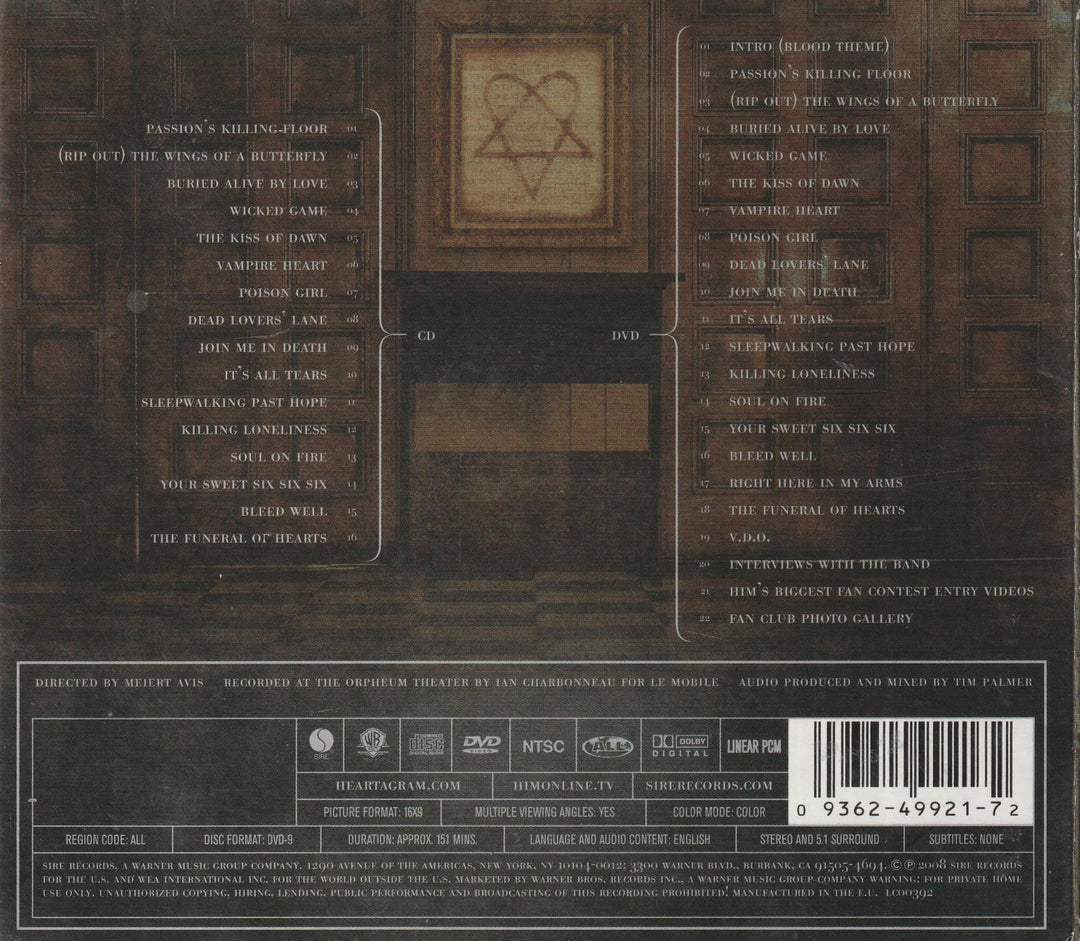 HIM - Digital Versatile Doom: Live At The Orpheum Theatre (2008). CD+DVD.