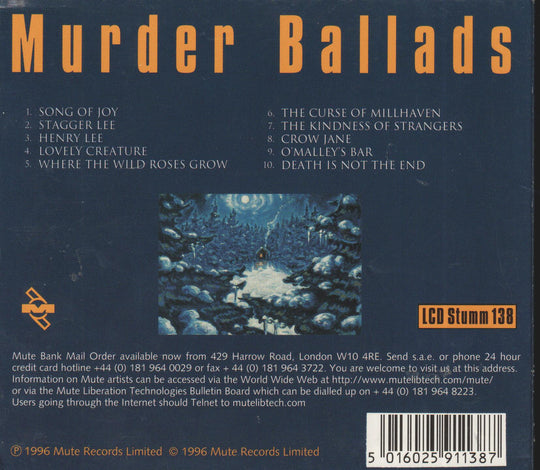 Nick Cave and The Bad Seeds - Murder Ballads (1996). CD.