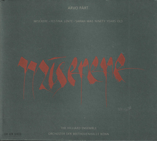 Arvo Pärt - Miserere / Festina Lente / Sarah Was Ninety Years Old. CD.