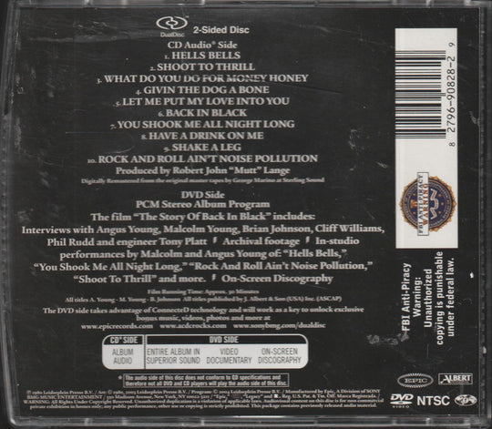 AC/DC - Back in Black (2005 DualDisc Edition). CD/DVD.