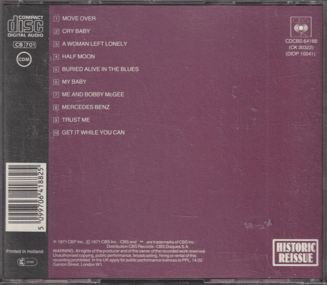 Janis Joplin - Pearl (Historic Reissue)