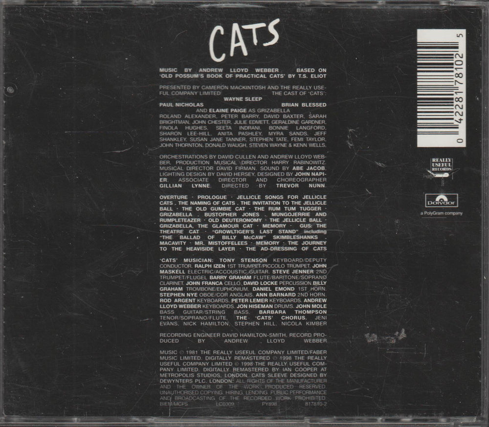 Andrew Lloyd Webber - Cats (Original London Cast Recording, 2 CD)