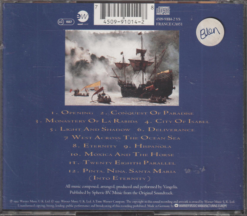 Vangelis - 1492: Conquest Of Paradise (Soundtrack, 1992)
