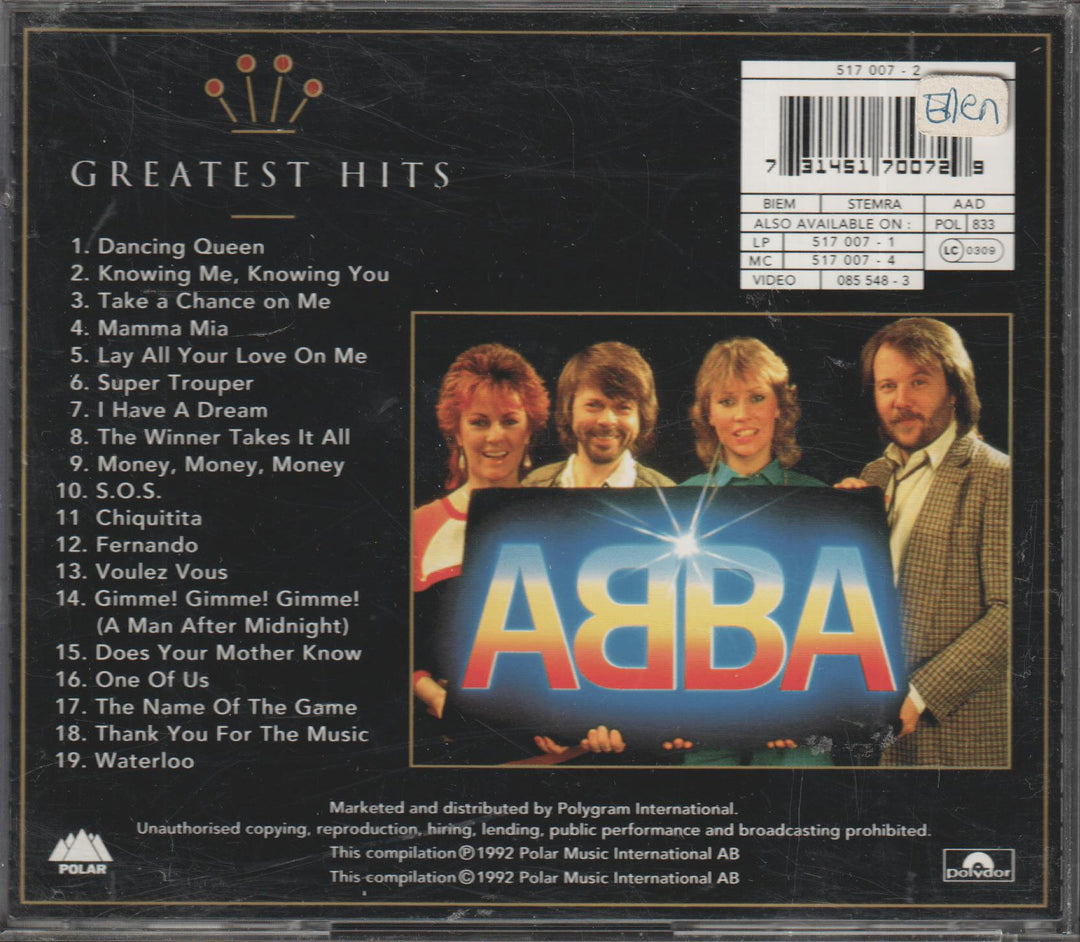 ABBA - Gold (Greatest Hits, 1992)