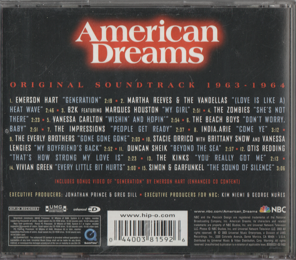 Various Artists - American Dreams: Original Soundtrack (2002)