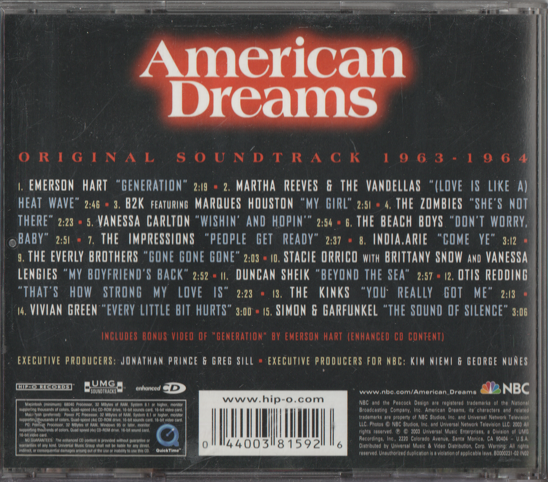 Various Artists - American Dreams: Original Soundtrack (2002)