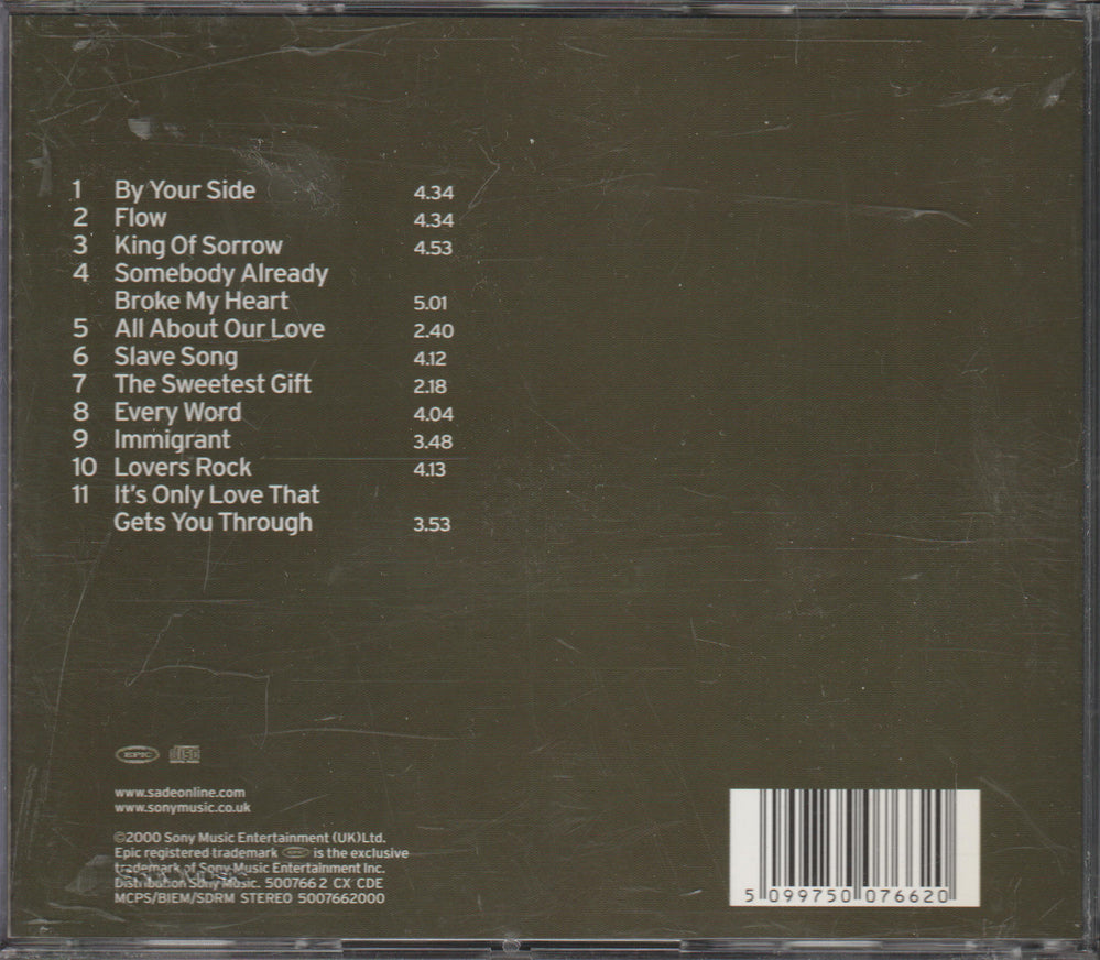 Sade – Lovers Rock. 2000. CD.