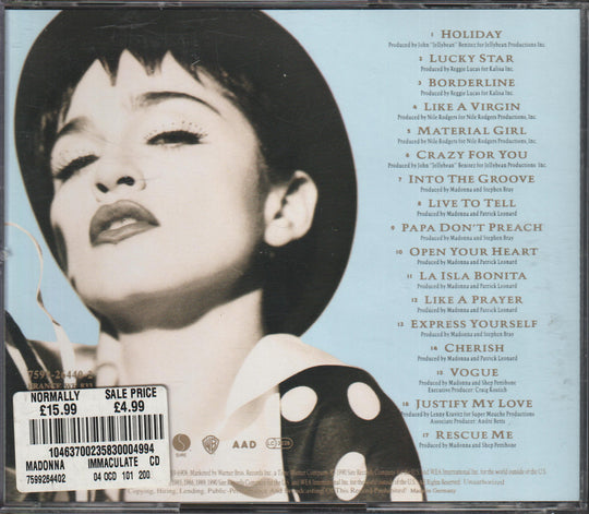Madonna – The Immaculate Collection. 1990. CD.
