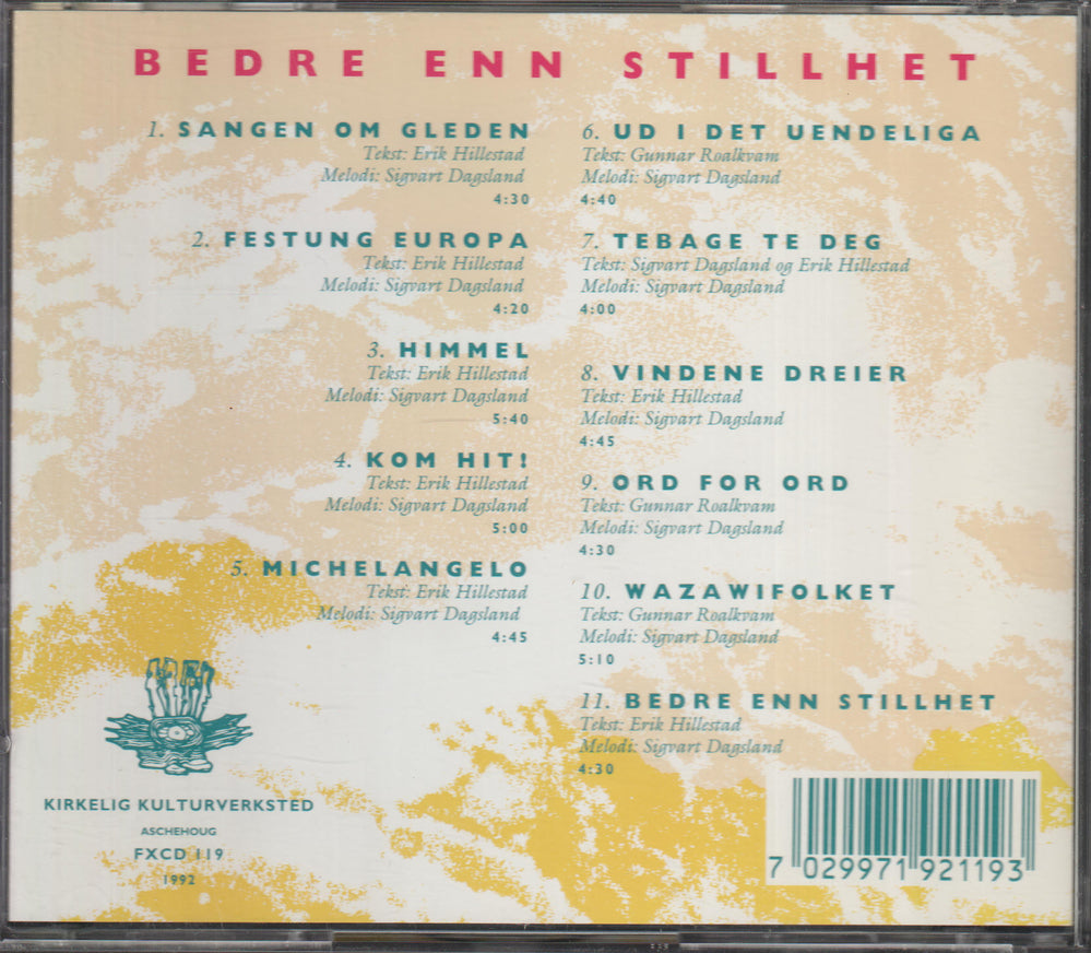 Sigvart Dagsland – Bedre enn stillhet. 1990. CD.