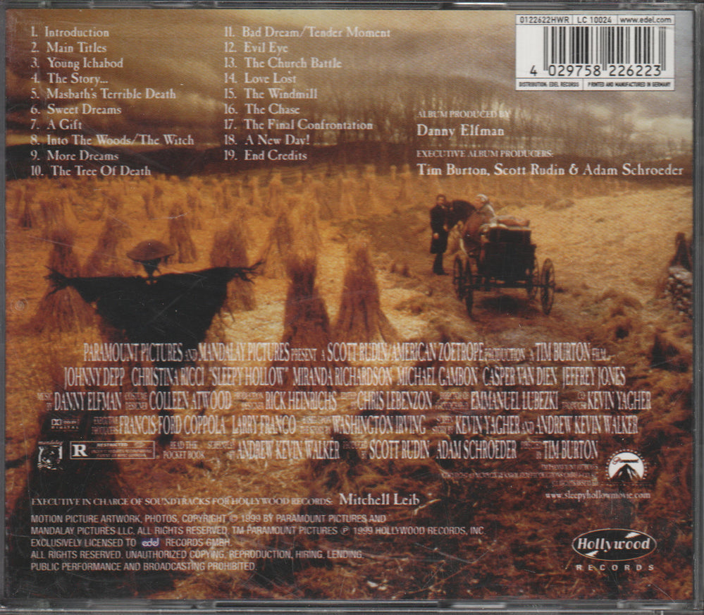 Danny Elfman - Sleepy Hollow: Music From The Motion Picture (1999) CD