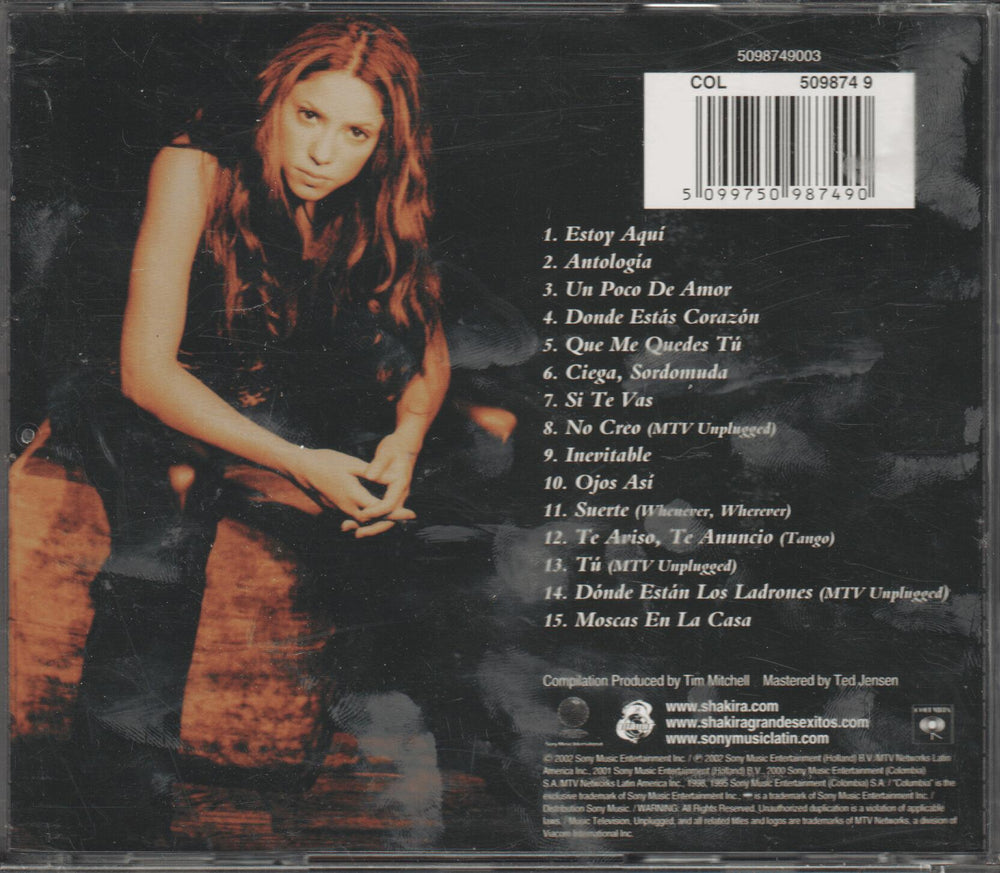 Shakira – Grandes Éxitos. 2002. CD.