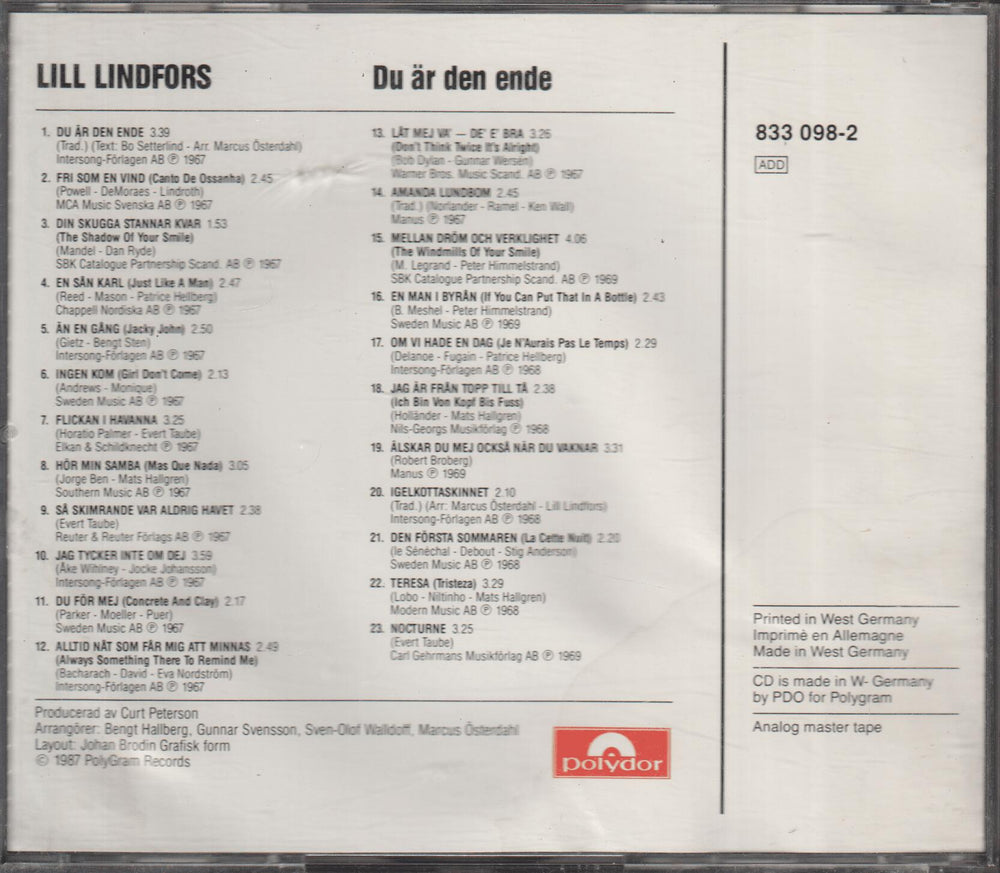 Lill Lindfors – Du är den ende. 1967. CD.