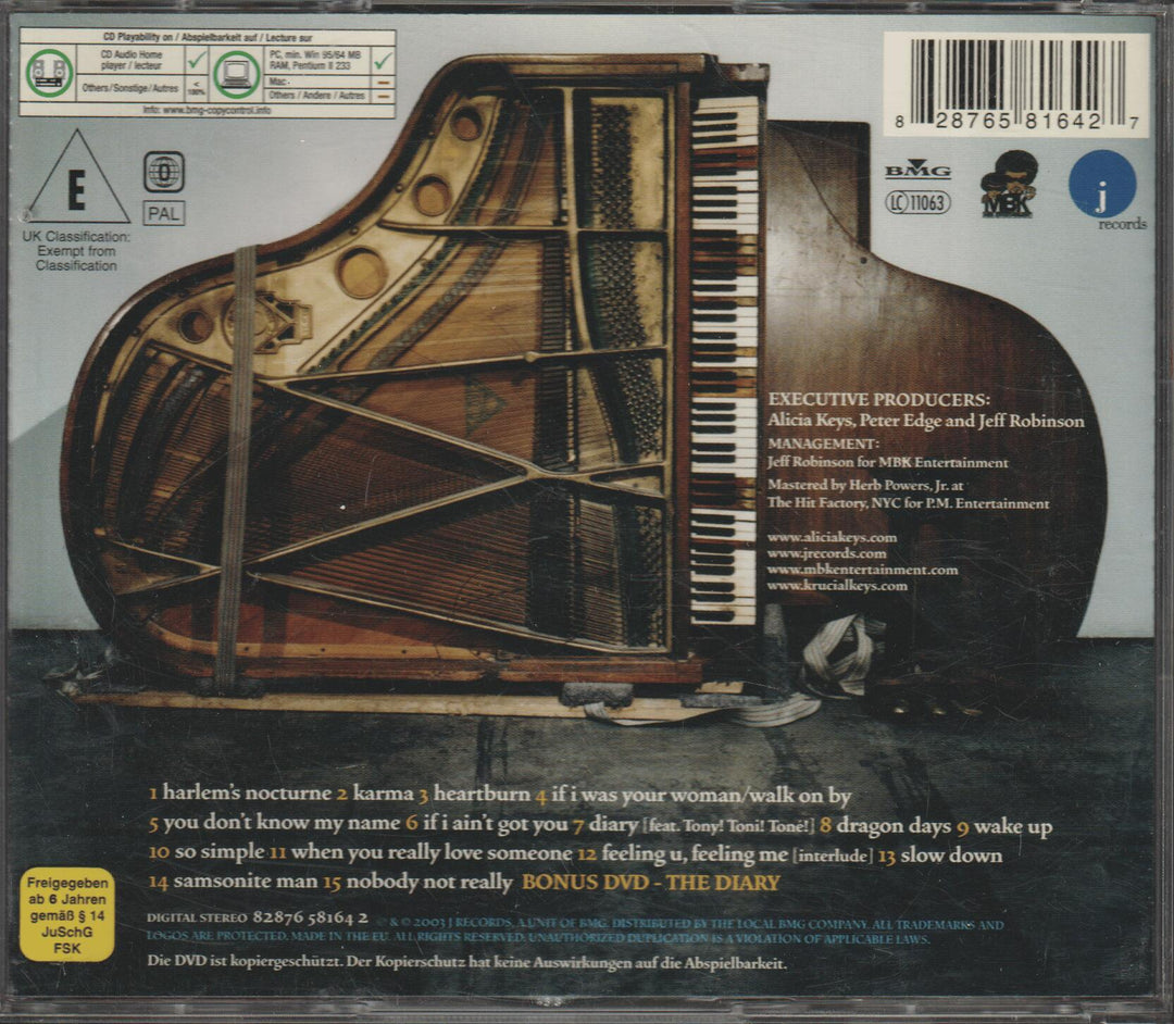 Alicia Keys – The Diary of Alicia Keys (Limited Edition). 2004. CD + bonus-DVD.