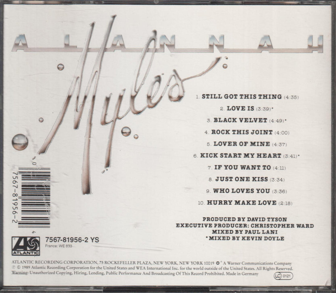 Alannah Myles – Alannah Myles. 1989. CD.