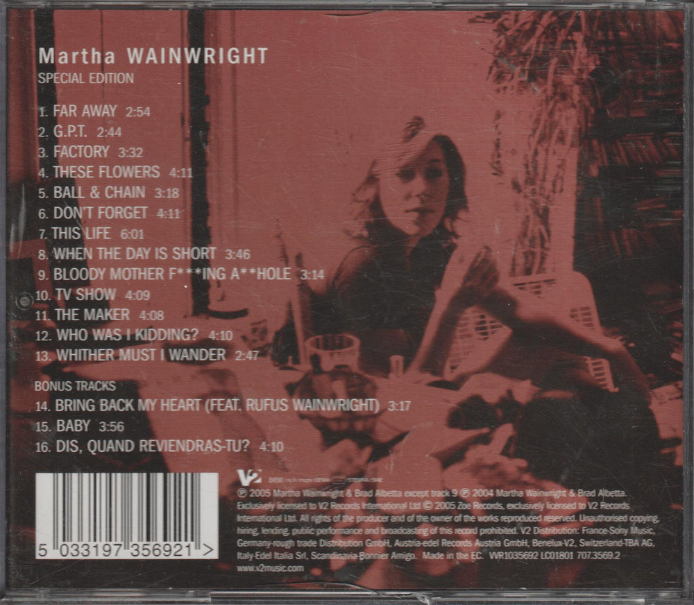 Martha Wainwright – Martha Wainwright. 2005. CD.
