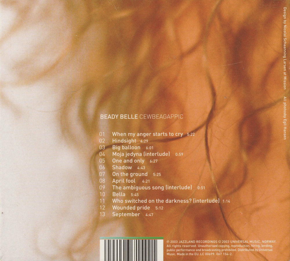 Beady Belle – Cewbeagappic. 2001. CD.