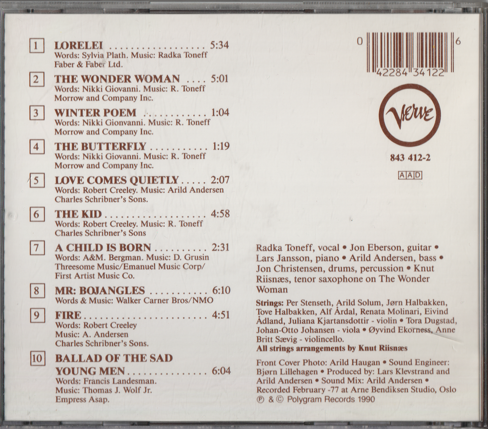 Radka Toneff – Winter Poem. 1977. CD.