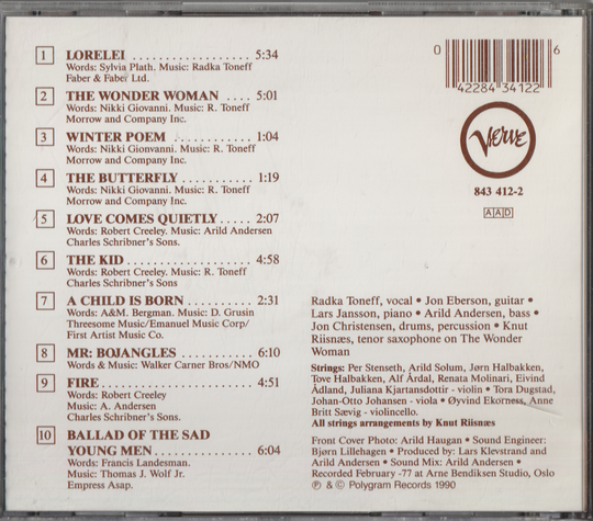 Radka Toneff – Winter Poem. 1977. CD.