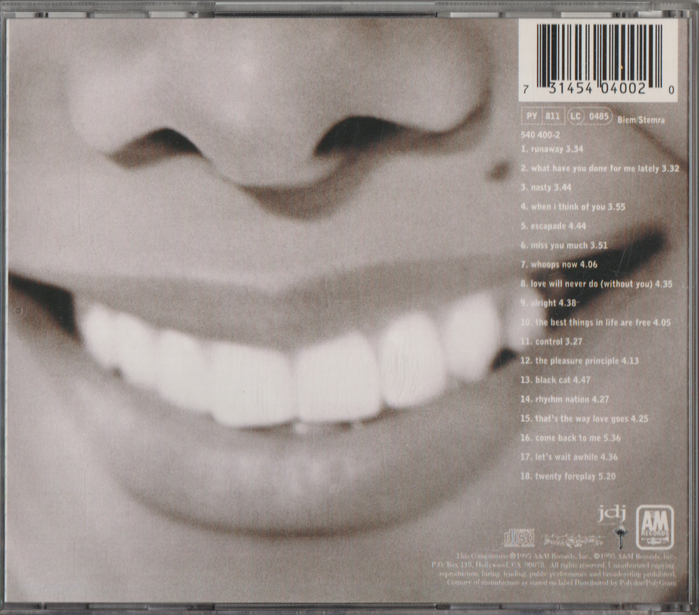 Janet Jackson - Design of a Decade: 1986–1996. 1995. CD.