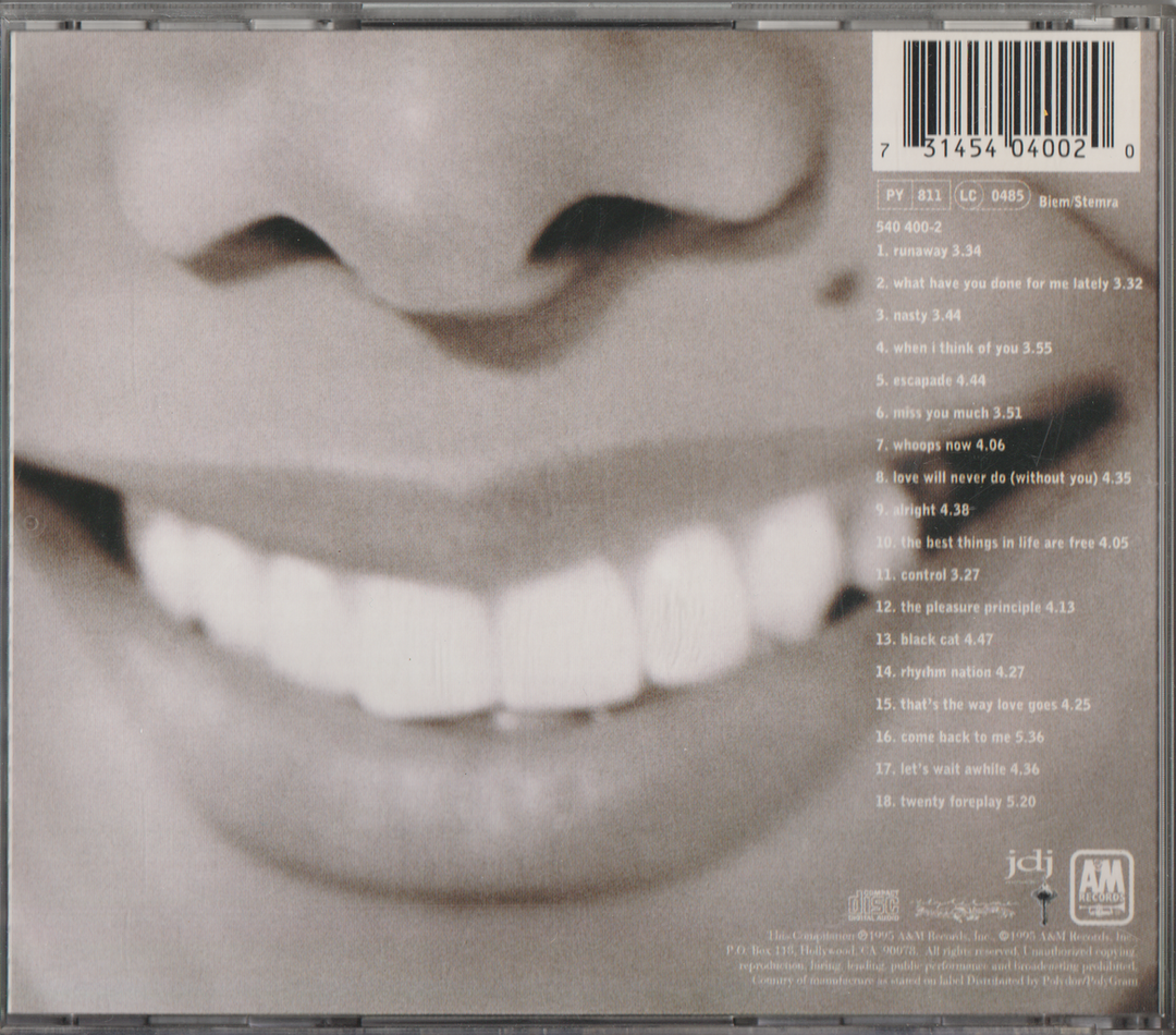 Janet Jackson - Design of a Decade: 1986–1996. 1995. CD.