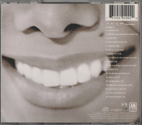 Janet Jackson - Design of a Decade: 1986–1996. 1995. CD.